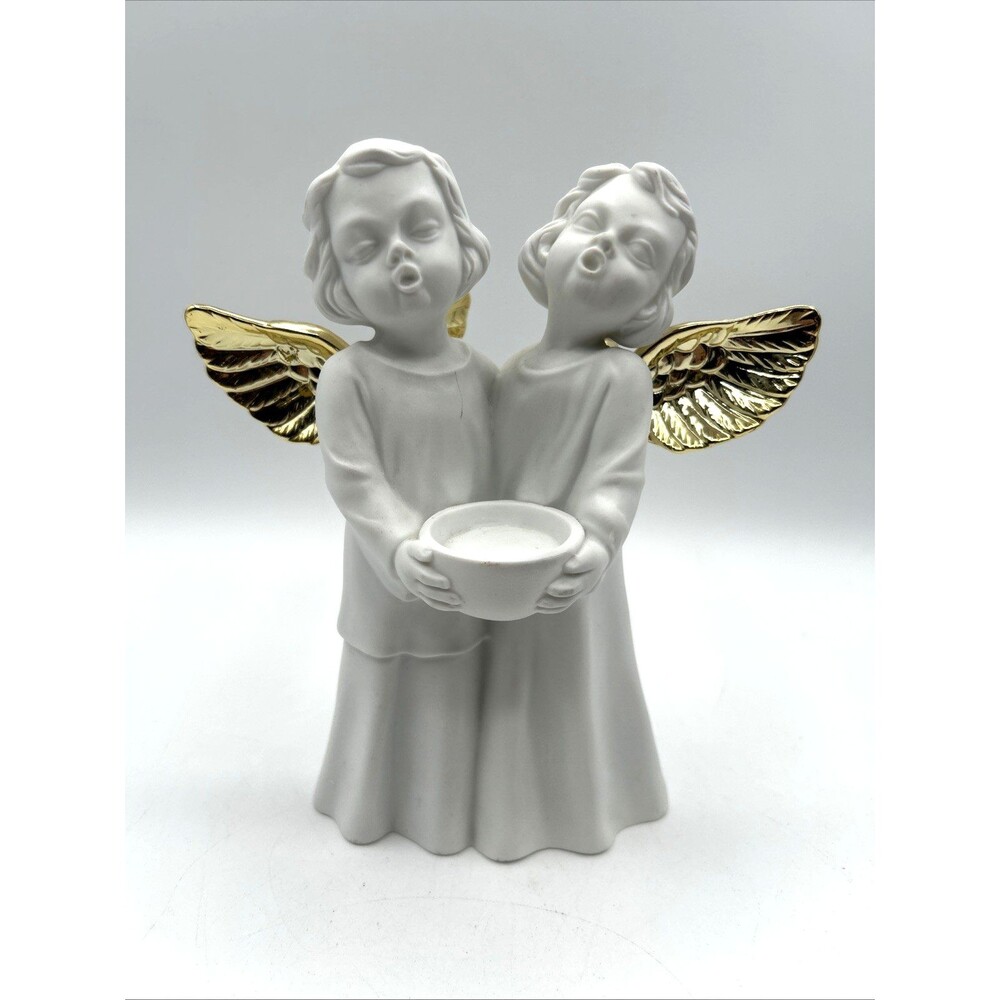 VTG Dept 56 Winter Silhouette A Choir of Angels Votive Candle Holder 7802-6 Gold
